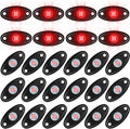 Treela 20 Pods Rock Lights Pure Ambient Underglow Lights for Car SUV Waterproof Neon Trail Rig LED Lamp Lighting for Truck Motorcycle ATV UTV(Red)