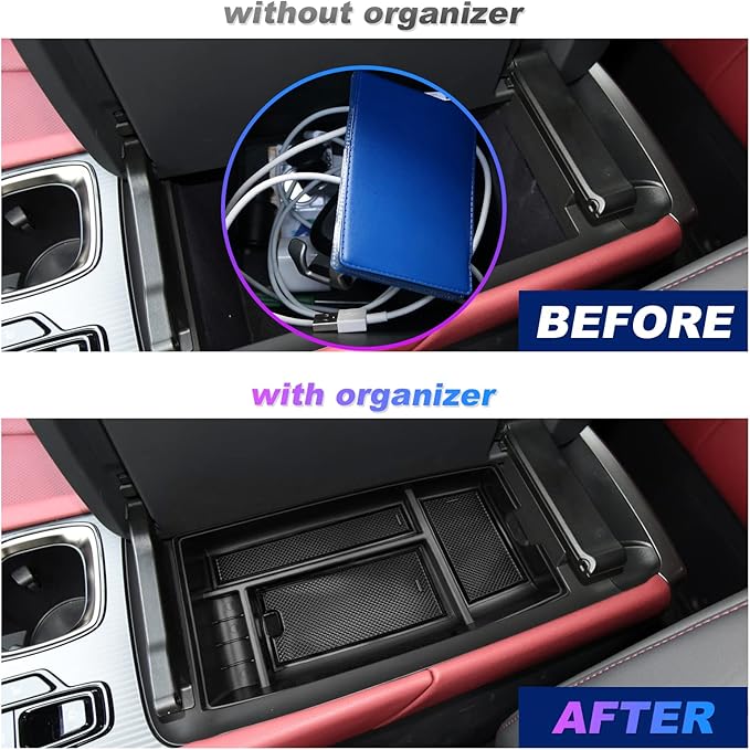SXCY for 2023 2024 2025 2026 Lexus RX 350 Center Console Organizer 2023 2024 2025 2026 RX 350 Accessories Console Tray for 2024-2026 RX Hybrid RX 350h/ RX 500h F Sport Premium+/ Luxury