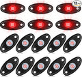 Macarrie 12 Pods Rock LED Lights for Car SUV Underglow Lights Waterproof Neon Trail Rig Lamp Lighting for Truck Motorcycle Boat ATV UTV and More(Red)