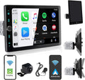 Single Din Car Radio Touchscreen (10.4" Rotatable) Compatible with Apple CarPlay [Wireless] Android Auto Car Stereo Bluetooth USB AUX SD Backup Camera