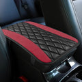 Car Center Console Cushion Pad, Armrest Cover for Car, Leather Waterproof Armrest Seat Box Cover, Auto Accessories Comfortable Arm Rest Box Cushion Pad for Most Vehicles (Wine Red)
