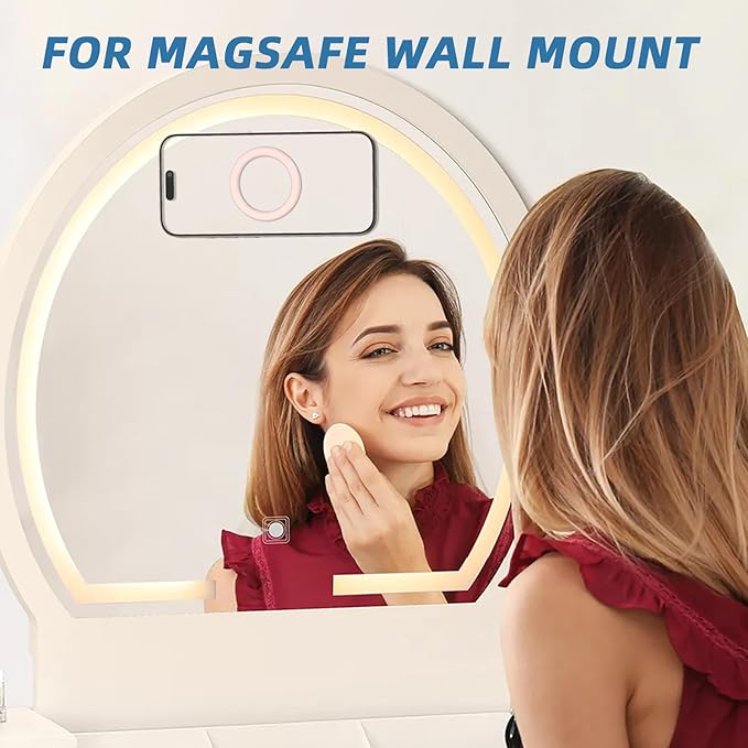 3 Pack Wall Mount Magnetic Phone Holder for iPhone 17/17 Pro/17 Pro Max/Air/16 15 14 13 12 Pro Max Plus mini, Hands-Free Magnet Shower Mirror Cell Phone Holder/Car Sticker Phone Stand, Pink