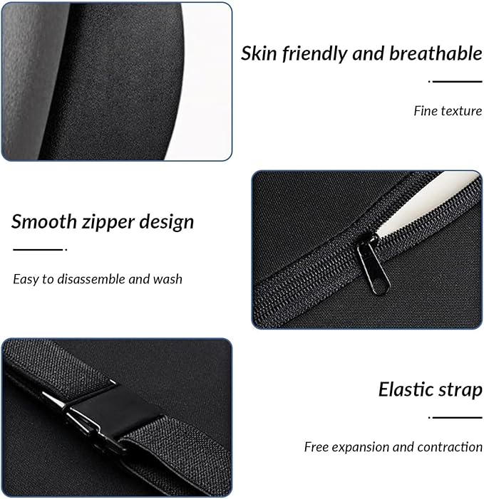 Car Headrest & Lumbar Support Cushion for Subaru Forester SK 5.Gen 2019-2022, Ergonomic Memory Foam Pillow Adjustable Strap Removable Cover Relieve Neck Back Pain Driving Seat, Pink