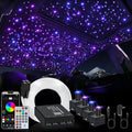 Split 4 Colors 12W Car Starlight Headliner Slim Kit 1200pcs*0.02in*9.8ft with APP&RF Remote,RGBW Fiber Optic Starlight Kit,4 Port Engine Sound Activated Star Lights for Ceiling Car Roof/Home Decor