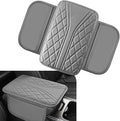 Car Center Console Cover, Leather Auto Armrest Cover with 2 Storage Bags, Universal Cars Armrest Cushion, Vehicle Interior Accessories Protector for Sedan, SUV, Truck (Gray)