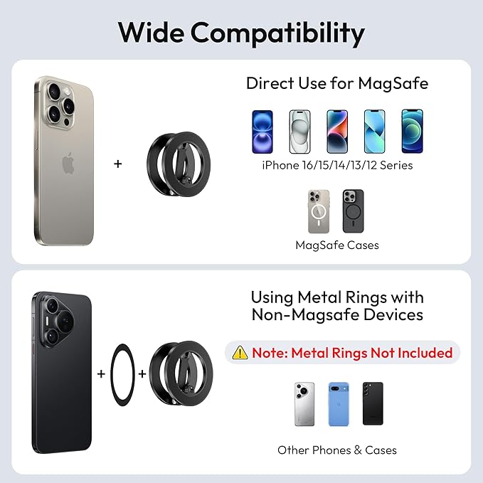 Itramax Magnetic Golf Cart Phone Holder for iPhone 17 Air,Alloy Golf Cart Phone Mount,Dual Sided Magnetic Ring Stand for iPhone 16 Pro Max Plus 15 14 13 12 Mini,Mag/Safe Case,EZGO,Club Car,Yamaha,Icon