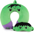 Superhero Travel Pillow for Kids & Adults with Sleep Eye Mask, Memory Foam U-Shaped Neck Pillow with Washable Cover, Soft Head Support Travel Accessories for Airplane Car Train Bus Recline, Green