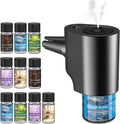 Car Air Freshener, 5 Scents, 10 Refills, Smart car Air Freshener for Vent Clips, Auto On/Off, Three Spray Modes, Car Fresheners Long Lasting (1Pack)