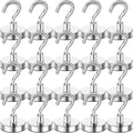 DIYMAG Magnetic Hooks, 80 LB Heavy Duty Strong Magnet with Hook, Rare Earth Neodymium Magnets for Hanging, Magnetics Hanger for Curtain, Home, Kitchen, Workplace, 20 Packs