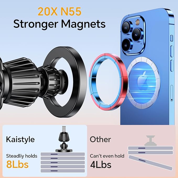 Kaistyle for Magsafe CD Phone Holder for Car【20 Strong Magnets】Magnetic CD Player Phone Mount for Car Phone Holder CD Slot Mount,CD Slot for iPhone 16 15 14 13 12 Pro Max Plus MagSafe Case All Phones