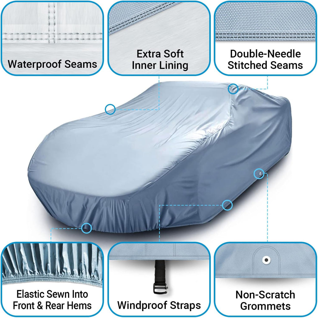 iCarCover Premium Car Cover for 1978-1979 Chevy Monza Wagon Heavy Duty Waterproof All Weather Automobiles Custom Fit Indoor Outdoor UV Snow Protection Covers with Straps and Bag