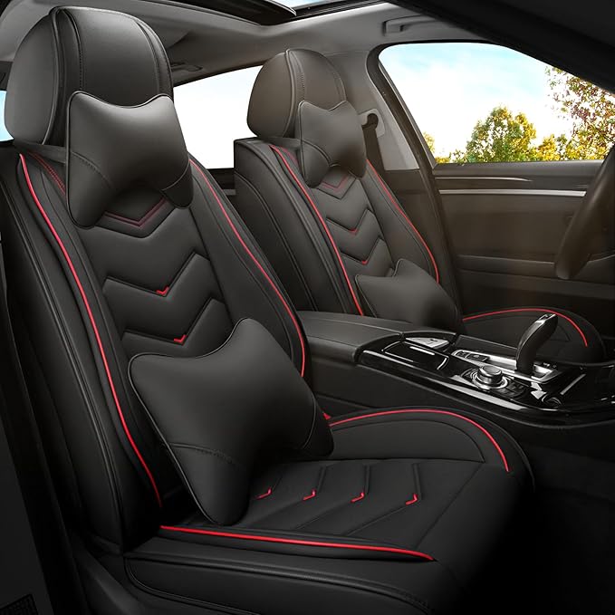 Car Seat Covers for Lexus ES 350 2007-2026, Premium Nappa Leather Car Seat Cover, Stylish Sport Seat Covers， Automobile Seat Cover Sets.(Luxury 2 Seats/Black)