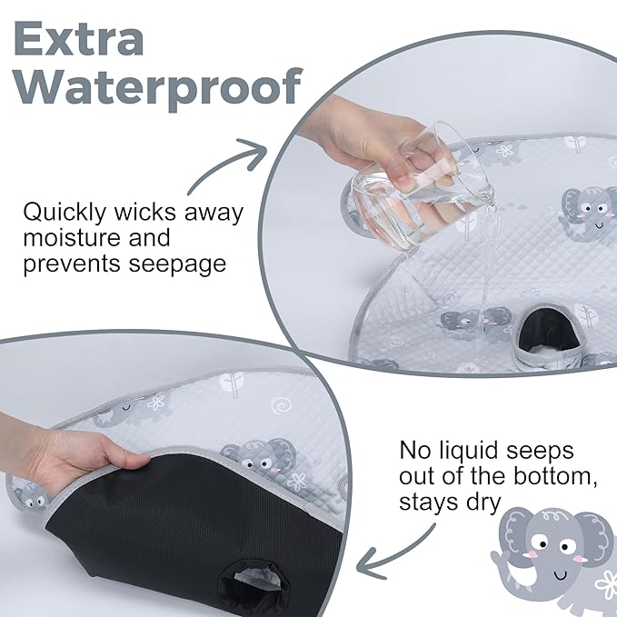 Piddle Pad - Car Seat Potty Training Protector- Waterproof Car Seat Liner with Anti-Slip Backing, Machine Washable Cover for Baby Toddler Carseat, Stroller (Gray, 2PC)