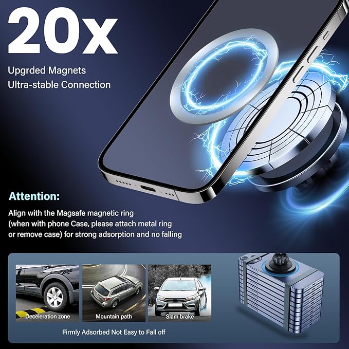 Car Phone Holder Compatible with BMW X1 2016-2022 / BMW X2 2018-2023 Accessories 8.8 inch Touchscreen Fixed Clip,360°Rotation Magnetic Phones Mount for Phones (not fit 6.5 inch)