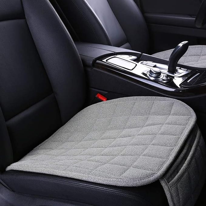 Suninbox Car Seat Cover,Linen Bottom Car Seat Covers,Universal Cloth Car Seat Cushion Cooling Breathable Ventilated Front Seat Only[Gray] Automotive, SUV, Truck, and Van