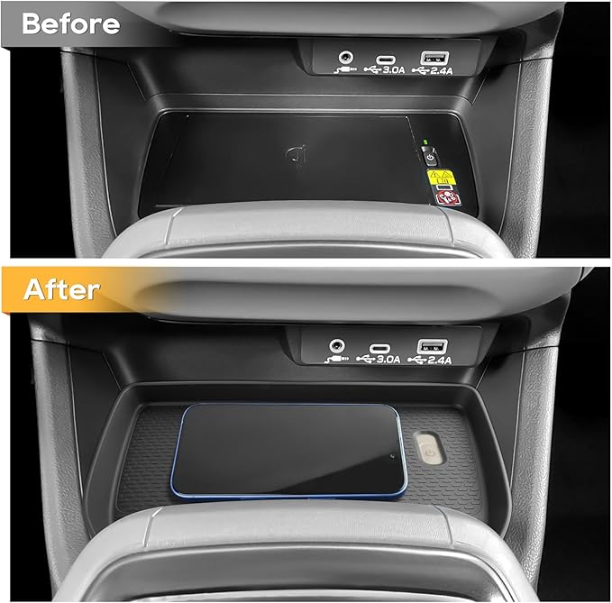 LFOTPP Center Console Wireless Charging Protective Mat for 2026 2025 2024 Subaru Crosstrek/Impreza Silicone Pad (Premium/Sport/Limited/Touring) Car Accessories Interior Black