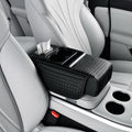 Car Armrest Cushion Cover Car Center Console Memory Foam Booster Pad with Storage Pocket and Tissue Hole for Sedan Vehicle (Cupholder - Black, 13.39 * 7.68 * 2.95'' / 34 * 19.5 * 7.5cm)