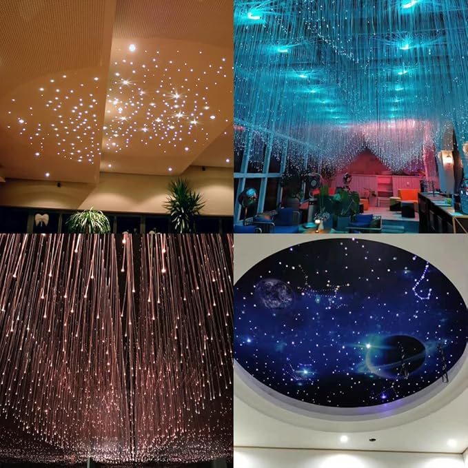 Ultra-Bright PMMA Plastic End Glow Optical Fiber Light for Fiber Optic Star Ceiling Light lamp Starlight Headliner kit for car Home(0.019in diameter/19685ft Per roll)