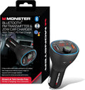 Monster Bluetooth FM Transmitter for Car Cigarette Lighter with 20W QC3.0 USB A & USB C PD Charger, Bass Boost Button, Flash Drive Port, Google Voice & Siri Compatible, Hands-Free Calls, Microphone