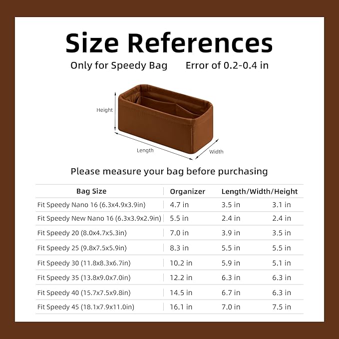 DGAZ Silk Purse Organizer Insert Fits LV Speedy 16/20/25/30/35/45 bags，Silky Smooth Bag Organizer，Luxury Handbag & Tote Shaper（Gold，New nano 16）