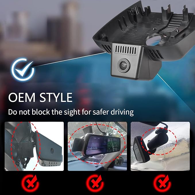 mangoal Front 4K & Rear 1080p Dash Cam fit for GMC Acadia 2024-2026(Model C), Easy to Install, Free App & WiFi, 128GB Card