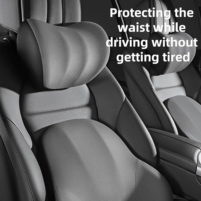 Car Headrest Lumbar Support Cushion for Toyota Corolla Cross 2022 2023 2024, Ergonomic Car Seat Headrest Cushion for Neck Back Pain Relief Memory Foam Breathable Removable Cover for Office Chair Car