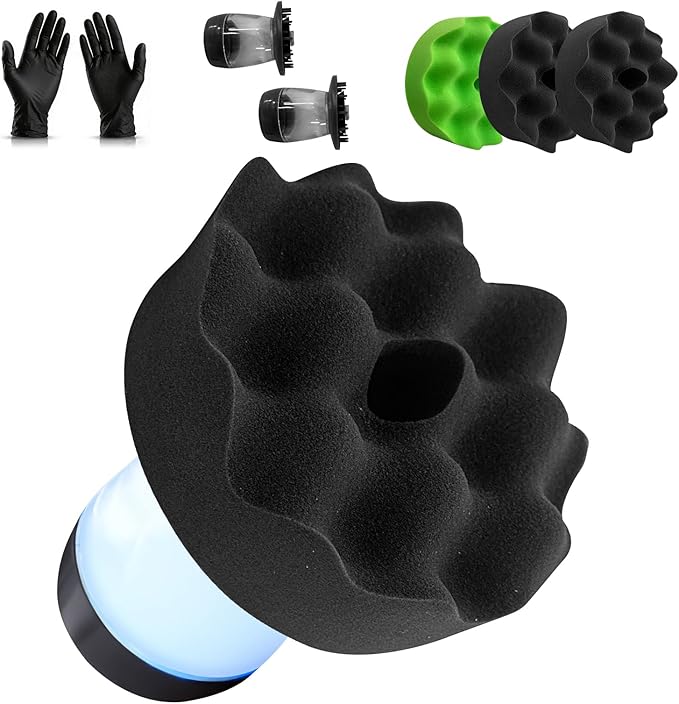 Tire Shine Applicator with 2 Detachable Foam Applicator Pads for Car Cleaning and Fine Polishing Reusable Tire Dressing Applicator for Car Truck SUV Motorcycle
