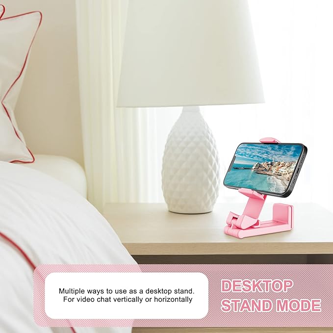 Perilogics Airplane Phone Holder Mount Universal in Flight Hands Free Viewing with Multi-Directional Dual 360 Degree Rotation (Pink)