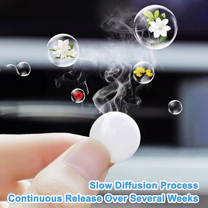 24 Pack Ocean & Lemon Car Air Freshener Refills, Car Air Vent Clip Freshener Replacement Pads, Solid Fragrance Scent Refill Tablets