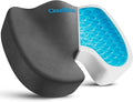 CloudBliss Gel Seat Cushion - Cooling Gel Enhanced, Memory Foam, Ergonomic Seat Cushion for Long Sitting for Office, Game, Car, Airplane (Large, Grey)