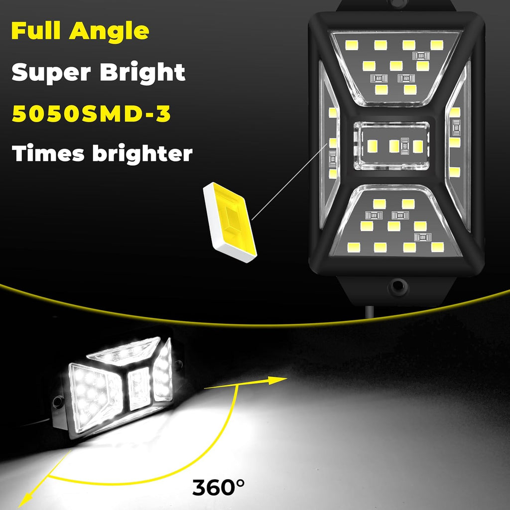 30 Pods 810 White Rock Lights with 11yd/10M Extension Wire, 6000K Super Bright Underglow Light, Waterproof IP67, 360° Full Angle Illuminate Rock Lights for Trucks Jeep UTV ATV SUV Boats