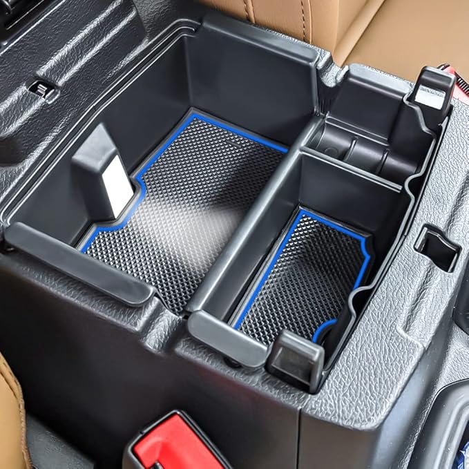 TACOBRO Center Console Organizer Compatible with Jeep Wrangler JL & JLU 2018 2019-2024 2025 2026 Accessories, Gladiator JT Truck 2020 2021 2022 2023-2026 Insert Tray Armrest Storage Box, Blue