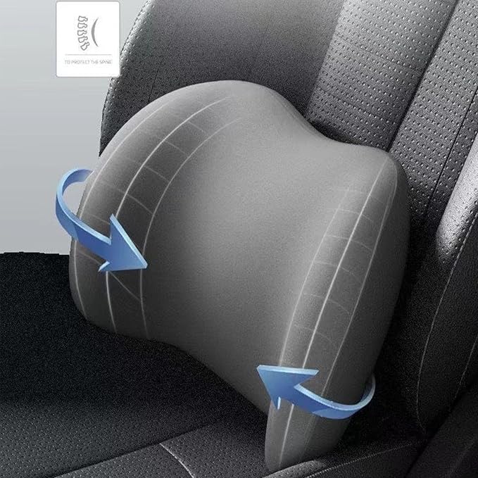 Ergonomic Car Seat Headrest & Lumbar Cushion, Ergonomic Car Seat Headrest Neck Rest Cushion Lumbar Support Pillow (Gray)