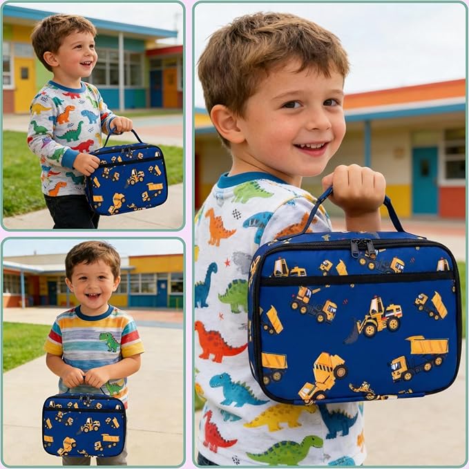 CAMTOP Lunch Box Kids Boys Insulated Lunch Cooler Bag Reusable Lunch Tote Kit for School Travel