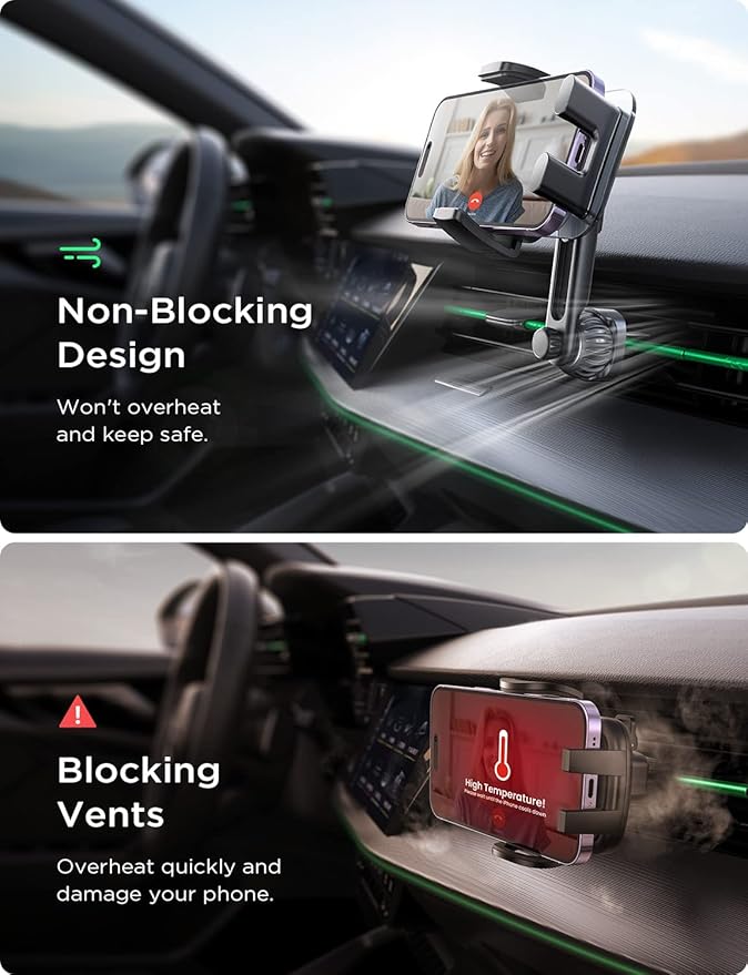 LISEN for MagSafe Car Mount Magnetic Phone Holder for Your Car Magnet Air Vent Cell Phone Holder Mount Car Accessories Gift for Men Women fit iPhone 17-12 Dashboard Mount Kits