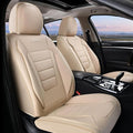Coverado Car Seat Covers Front Seats, Car Seat Cover Beige, Car Seat Protector, Car Seat Cushion Nappa Leather, 2-Pack Waterproof Seat Covers Carseat Cover Universal Fit for Most Cars Trucks