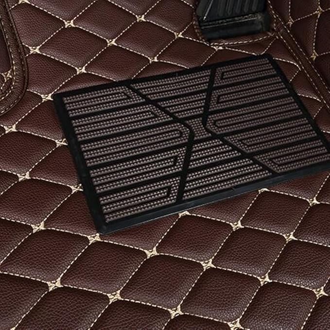 Car Floor Mats for 99% Cars, Trucks and SUVs Full Coverage Pads Protection Non-Slip Leather Floor Liners (Beige)