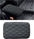 Car Center Console Pad, Waterproof Auto Armrest Seat Box Cover, PU Leather Arm Rest Protector Cushion Pad, Universal Vehicle Interior Protection Accessories for Car SUV (Black & Blue)
