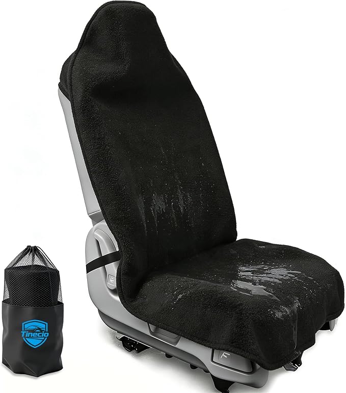 Waterproof Towel Car Seat Cover - Sweat-Wicking Post-Workout Seat Protector for Athletes, Gym, Yoga, Beach - Non-Slip, Machine Washable, Universal Fit Front Seat Mat
