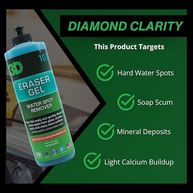 3D Final Touch & Eraser Gel Bundle – Quick Detail Spray + Hard Water Spot Remover – High Gloss Shine + Paint Safe Water Spot Cleaning – 16oz Each