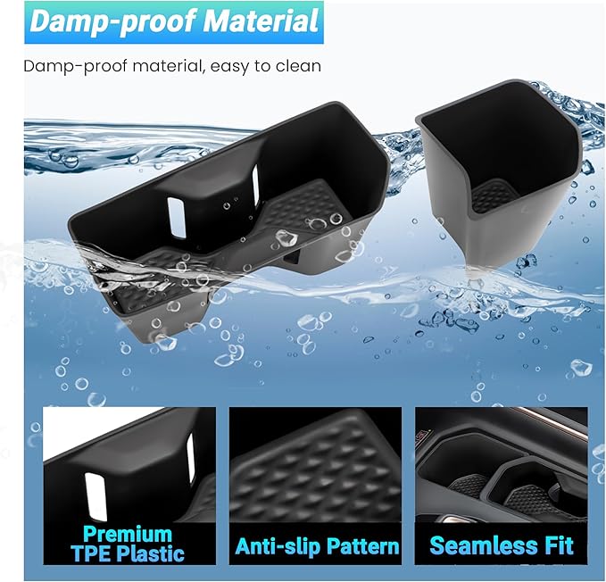 Center Console Cup Holder Compatible with 2024-2026 Toyota Grand Highlander Interior Accessories, Silicone Gear Shift Panel Storage Box and Double Cup Holder