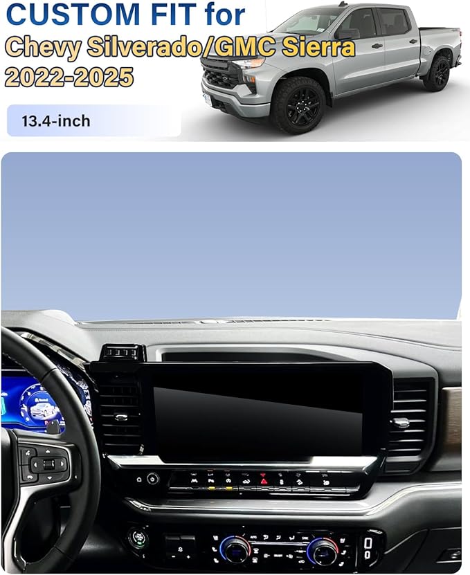 Phone Mount for 2022-2025 Chevrolet Chevy Silverado 1500/GMC Sierra Accessories 13.4-inch Screen Fixed Clip, Automobile Cradles Magnetic Phone Holder Compatible with MagSafe, Magnets Cell Phone Base