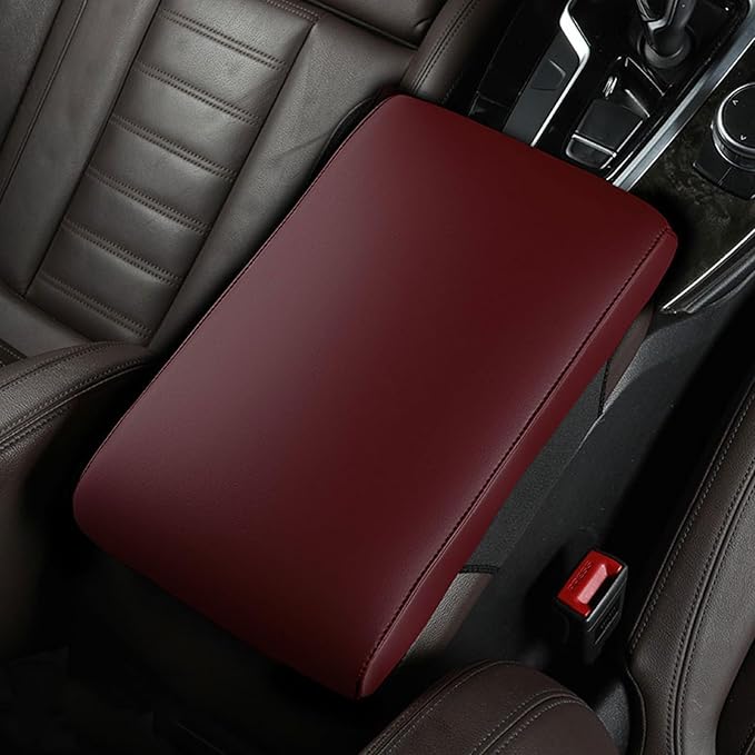 Car Armrest Covers for Hyundai Kona EV 2019 2020 2021 2022 2023 2024 2025 Premium Leather Center Console Armrest Cushion Pad Anti-Scratch Soft Support for Elbow Auto Interior Accessories