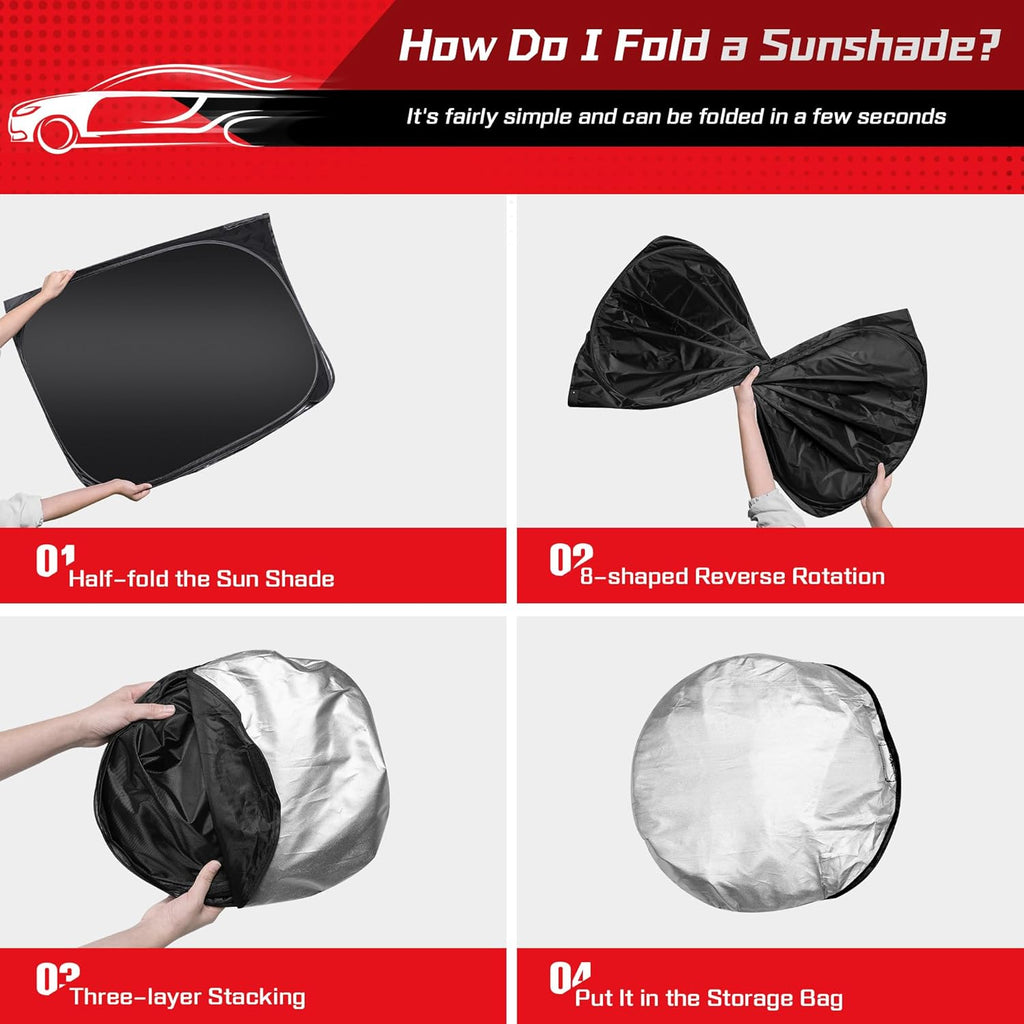 ARISMOTOR Windshield Sun Shade for Toyota Land Cruiser 2024-2025 2026, Custom Fit Foldable Front Window Sunshade Sun Visor Protector, Block UV Rays Keep Your Car Cooler