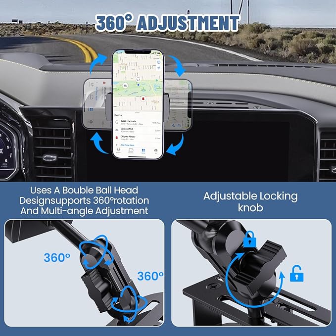 Surfcabin Phone Holder Compatible with 2022+ Silverado Sierra Dash Platform Phone Mount, Full Metal Cell Phone Holder for 2022 2023 2024 2025 2026 Silverado & Sierra Dash Phone Mount