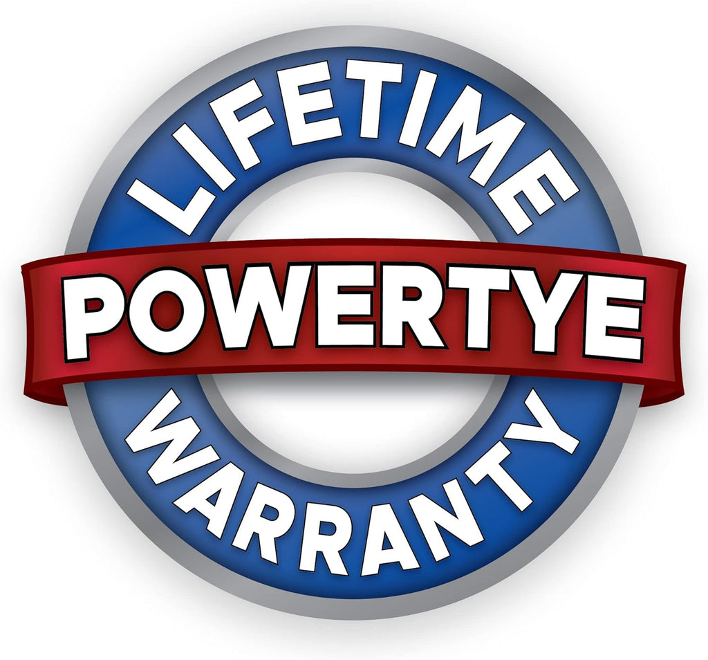PowerTye - Made in USA - Extra Long Ratchet Tie Down Straps, Heavy Duty with Carabiner Hooks, Soft-Tye & Bag, for Motorcycle, ATV & Cargo, 1,000 lb WLL, 1.5 inch x 10ft Long, Orange/Black (Pair)