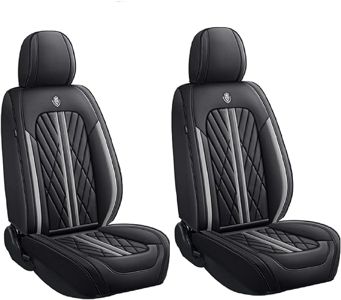 Premium Nappa Leatherette Car Seat Cover Set Custom Fit for Honda CR-V CRV 2000-2023 2024 2025 2026 Water-Proof Breathable Faux Leather Seat Cushion Protectors (Full Set 5 Seats,Grey Line)