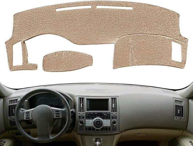 Yiz Dash Cover Mat Pad Carpet Custom Fit for Infiniti FX35 FX45 2003 2004 2005 2006 2007 2008 Dashboard Pad Carpet Protector(Beige) Y40