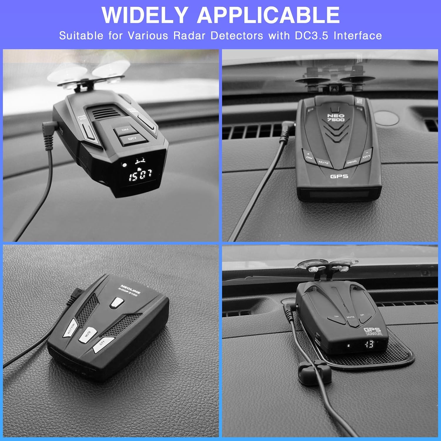 Radar Detector Cable with USB to DC3.5 Plug,Power Cable for Radar Detectors,USB 5V-12V Power Cable,for Cobr RAD 480i 350 380 DFR1 DFR3 DFR5 Whistler Radenso Pro M Radar Detector(DC3.5-6.56FT)