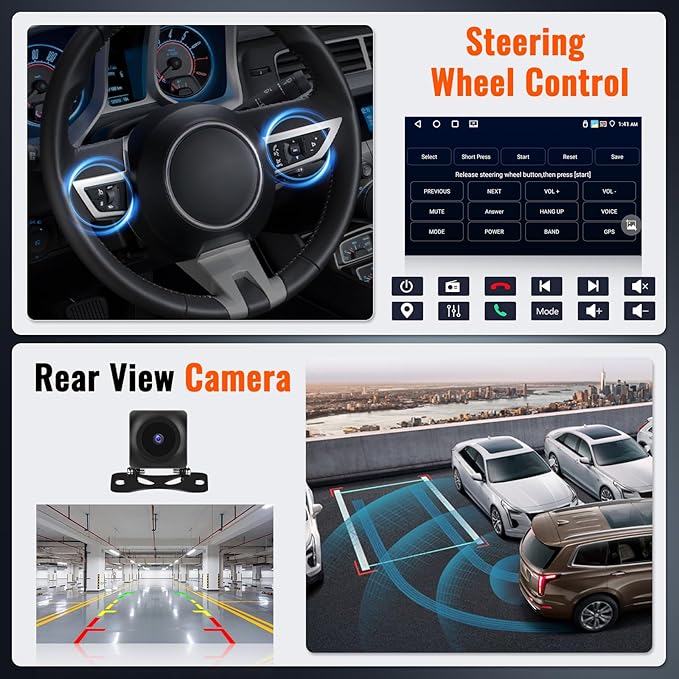 [4+64G] Realdio Android 15 Car Radio for Ford Ranger 2011-2015 with Wireless CarPlay Android Auto, 9 Inch Touch Screen Car Stereo for Ford Ranger with GPS WiFi, Bluetooth 5.0 FM/RDS 32EQ Backup Camera